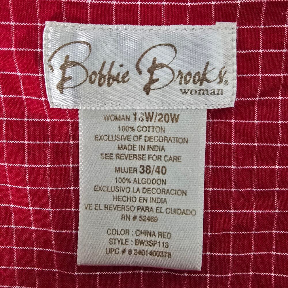 VINTAGE BOBBIE BROOKS Shirt Plus 18W 20W Button down Embroidered Clothesline - Picture 11 of 12